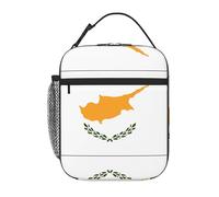 XZDZWK Borsa termica per il pranzo con bandiera di Cipro con tasche laterali in rete e tasche multiple, adatta per l'ufficio e i viaggi