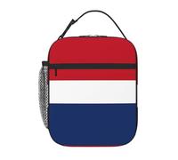 XZDZWK Borsa termica per il pranzo con bandiera olandese, con tasche laterali in rete e tasche multiple, adatta per l'ufficio e i viaggi