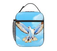 XZDZWK Borsa termica per il pranzo con gabbiani in volo con tasche laterali in rete e tasche multiple, adatta per l'ufficio e i viaggi