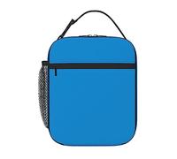 XZDZWK Borsa termica per il pranzo in tinta unita blu con tasche laterali in rete e tasche multiple, adatta per l'uso in ufficio e in viaggio