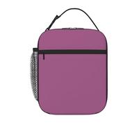 XZDZWK Borsa termica per il pranzo in tinta unita, colore rosso uva, con tasche laterali in rete e tasche multiple, adatta per uso in ufficio e in viaggio