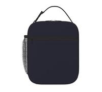 XZDZWK Borsa termica per il pranzo in tinta unita, nera, con tasche laterali in rete e tasche multiple, adatta per l'ufficio e i viaggi