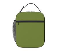 XZDZWK Borsa termica per il pranzo in tinta unita, verde scuro, con tasche laterali in rete e tasche multiple, adatta per l'ufficio e i viaggi