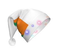 XZDZWK Cappello natalizio con bandiera della Costa d'Avorio con luci LED lampeggianti, copricapo per feste e vacanze