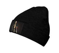 XZDZWK Cappello nero lavorato a maglia a forma di chitarra, comodo e delicato sulla pelle, adatto per sport all'aria aperta e viaggi, Nero , Taglia unica