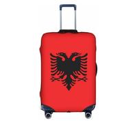 XZDZWK Copertura per valigie con bandiera dell'Albania, antigraffio e antipolvere, con design personalizzato, per viaggi d'affari e uso all'aperto, bianco, L