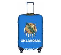 XZDZWK Copertura per valigie con bandiera dello stato dell'Oklahoma, antigraffio e antipolvere, con design personalizzato per viaggi, lavoro e uso all'aperto, bianco, L