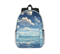 XZDZWK Elegante e versatile borsa da 38,1 cm con nuvole bianche sopra il mare con tracolla regolabile per la scuola quotidiana in ufficio e per i viaggi nel fine settimana