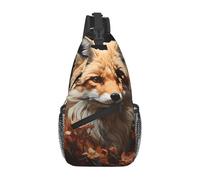 XZDZWK Fox and Flowers - Borsa messenger casual da uomo, grande capacità, resistente, adatta per viaggi, lavoro, pendolarismo e attività all'aperto