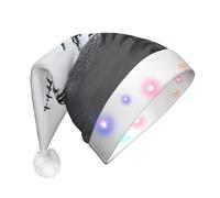 XZDZWK Moon Pine Tree Print Cappello di Natale con luci LED lampeggianti copricapo per feste e vacanze