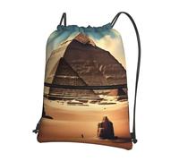 XZDZWK MultifunzionalDreaming of the Pyramids of Khufu Zaino con coulisse leggero e resistente, adatto per palestra, yoga, viaggi e campeggio