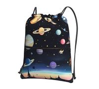XZDZWK MultifunzionalSaturn Jupiter Earth Zaino con coulisse leggero e resistente, adatto per palestra, yoga, viaggi e campeggio