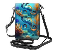 XZDZWK Seabed Coral Seahorse Borsa a tracolla leggera antifurto piccola resistente all'usura portatile e pratica per viaggi e uso quotidiano