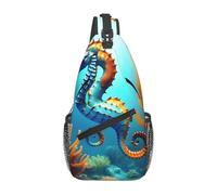 XZDZWK Seabed Coral Seahorse - Borsa messenger da uomo, stile casual, grande capacità, durevole, adatta per viaggi, lavoro, pendolarismo e attività all'aperto