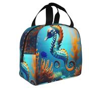 XZDZWK Seabed Coral Seahorse - Borsa per il pranzo multifunzione, resistente e facile da trasportare, per lavoro, scuola, picnic e attività all'aperto