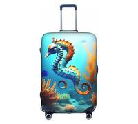 XZDZWK Seabed Coral Seahorse - Copertura per valigia, antigraffio e antipolvere, con design personalizzato, per viaggi, lavoro e uso all'aperto, bianco, S
