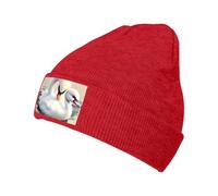 XZDZWK Simpatico cappello lavorato a maglia a forma di cigno nero, comodo e delicato sulla pelle, adatto per sport all'aria aperta e viaggi, Rosso, Taglia unica