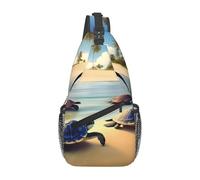 XZDZWK Turtles on the beach - Borsa messenger casual da uomo, grande capacità, resistente, adatta per viaggi, lavoro, pendolarismo e attività all'aperto