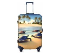 XZDZWK Turtles on the beach valigia copre antigraffio e antipolvere con design personalizzato per viaggi d'affari e uso all'aperto, bianco, XL