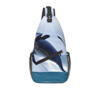 XZDZWK Whales at sea - Borsa messenger da uomo, stile casual, grande capacità, resistente, adatta per viaggi, lavoro, pendolarismo e attività all'aperto