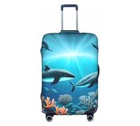 XZDZWK Whales Under The Sea Valige Cover antigraffio e antipolvere con design personalizzato per viaggi d'affari e uso all'aperto, bianco, S