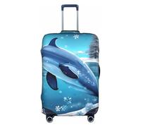 XZDZWK Winter The Dolphin - Copertura per valigia, antigraffio e antipolvere, con design personalizzato, per viaggi, lavoro e uso all'aperto, bianco, S
