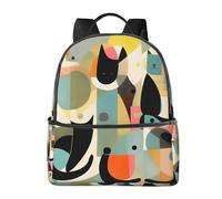 XZDZWK Zaino leggero e versatile con gatti di arte moderna di metà secolo, grande capacità, elegante e durevole, adatto per lavoro, fine settimana, scuola, viaggi