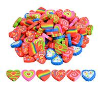 Xzeemo 100 Pezzi Gomme da Cancellare per Bambini, a Forma di Amore, Mini Divertenti e Colorate, per Premi Compiti, in Classe, Regali
