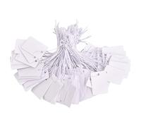 Xzeemo 100pcs 20 * 30mm Cartellini del Prezzi con Cordino, Etichette Bianche del Prezzi, Tag Regalo, Cartellino Piccolo, Gioielli Abbigliamento Display Tag Etichetta di Prezzi Vuoto (Bianco)