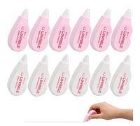 Xzeemo 12 Pezzi Bianchetto a Nastro, Correttore a Nastro, 4m x 5mm Correttori a Nastro, Nastro di Correzione Scrittura Nastro Correction Tape, Mini Nastro di Correzione per Bambini Studenti Ufficio