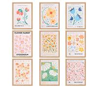 Xzeemo 9 Pezzi Poster Quadri Moderni, 18 * 13cm Manifesto su Tela, Poster con Immagini di Botanica, Stampe da Parete, Decorazioni da Muro per Soggiorno, Stampe Quadro Su Tela, senza cornice
