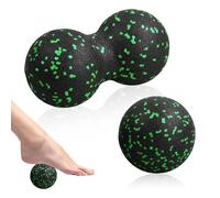 Xzeemo Pallina Massaggio Set, 1 x Peanut Massage Ball e 1 x Sfera Singola, Palline Fitness Trigger Poin, Sfera Massaggiante, per Massaggio Fascia, Rilassamento Muscolare, Accupoint Massaggi (Verde)