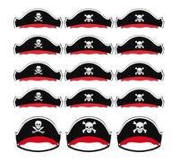 XZEIT 12 pezzi di Halloween Feltro Cappelli da pirata Bambini Skull Print Cappello da pirata Caribbean Pirate Captain Cappelli da festa Costume Cap Pirate Party Supplies Puntelli foto