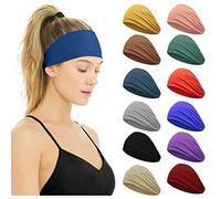 XZEIT 12Pezzi Yoga Sportive Fasce per Capelli da Donna, Fasce Elastiche Allenamento Foulard Yoga Antiscivolo Turbanti per Capelli Accessori per Capelli per Ragazze Donne Fitness (12 Colori)