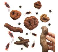 XZEIT 24 Pezzi False Cacca Realistico Falso Stronzo Falso Scarafaggio Giocattolo Scherzo Insetto novità Galleggiante Cacca Finta Giocattoli per Pesce d'Aprile, Coppia Giocattoli Divertenti