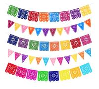XZEIT 5 Pezzi Banner del Giorno dei Morti, Decorazioni Festa Messicana Traforata Colorata Dia De Los Muertos, Ghirlanda Cinco De Mayo