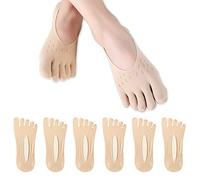 XZEIT 6 Paia di Calzini Sottili a Cinque Punte da Donna, Calzini a Cinque Dita, Calzini Traspiranti Lady Invisibility, Calzini Interni Taglio Basso Calzini Separati a Punta Invisibile (Colore de