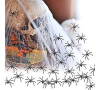 XZEIT 60 g Halloween Decorazioni Ragnatele Ragnatele Elastiche Ragnatela Finta con 30 Pezzi Ragni Artificiali per Decorazioni di Halloween Case Infestate Bomboniere Decorazioni per Interni ed Esterni