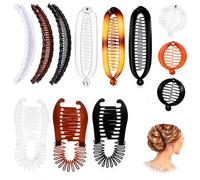 XZEIT Set di fermagli per capelli a banana, stile vintage, 12 pezzi, 4 stili, accessori per donne e ragazze, capelli lunghi, ricci o lisci