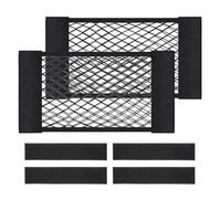 Xzenuo Rete per bagagli per auto, Organizzatore per bagagliaio di camper, Rete di stoccaggio elastica con strisce adesive, Tasca universale per auto/SUV, 2 pezzi