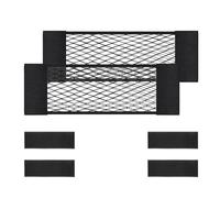 Xzenuo Rete per bagagli per auto, Organizzatore per bagagliaio di camper, Rete di stoccaggio elastica con strisce adesive, Tasca universale per auto/SUV, 2 pezzi (2, 80 * 25cm)