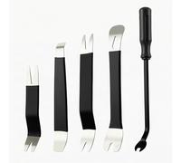 Xzenuo Set di Strumenti di smontaggio per Auto, Cunei in Metallo per Finiture + Strumento di Leva, Kit di Riparazione per la rimozione di Pannelli della Porta e Rivestimenti (5, Nero)