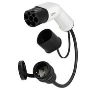 xZEV Adattatore Mennekes a Schuko (tipo 2 a spina europea) - Cavo adattatore veicolo elettrico per ricarica auto, moto e monopattino - Monofase 16A (3,6 kW) - IP46 - TUV - CE - IEC 62196-2