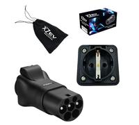 xZEV Adattatore tipo 2 a Schuko - Adattatore veicolo elettrico per ricarica auto moto e scooter - Monofase 16A (3,6 kW) - IP46 - TUV - CE - IEC 62196-2