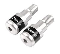 XZGFZHY per Yama&ha TMAX500 T-Max 500 TMAX 500 2008-2018 estremità del Manubrio del Motociclo Tappi Terminali del Manubrio in Alluminio Manopole Tappo Bilanciato con A Parti della Maniglia(Argento)