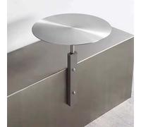 XZGHsertW scrivania a parete, Tavolo da pub rotondo in acciaio inox, tavolo b(Silver a,35 * 45cm/13.8 * 17.7in)