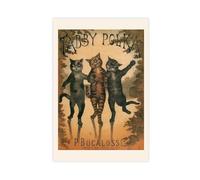 XZGTHYTYUY Poster con gatto pazzo, stampa a pois soriani, poster su tela per amanti dei gatti, decorazione artistica da parete per soggiorno e camera da letto, 40 x 60 cm