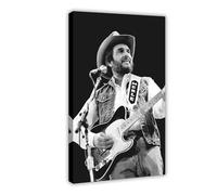 XZGTHYTYUY Poster su tela con leggendario cantante soul Merle Haggard, decorazione artistica da parete per soggiorno e camera da letto, 20 x 30 cm
