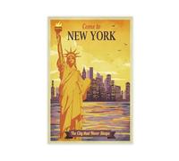 XZGTHYTYUY Poster vintage su tela con scritta "Welcome to New York", decorazione per camera da letto, ufficio, camera da letto, regalo, 60 x 90 cm