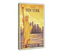 XZGTHYTYUY Poster vintage su tela con scritta "Welcome to New York", decorazione per camera da letto, ufficio, camera da letto, regalo, 20 x 30 cm